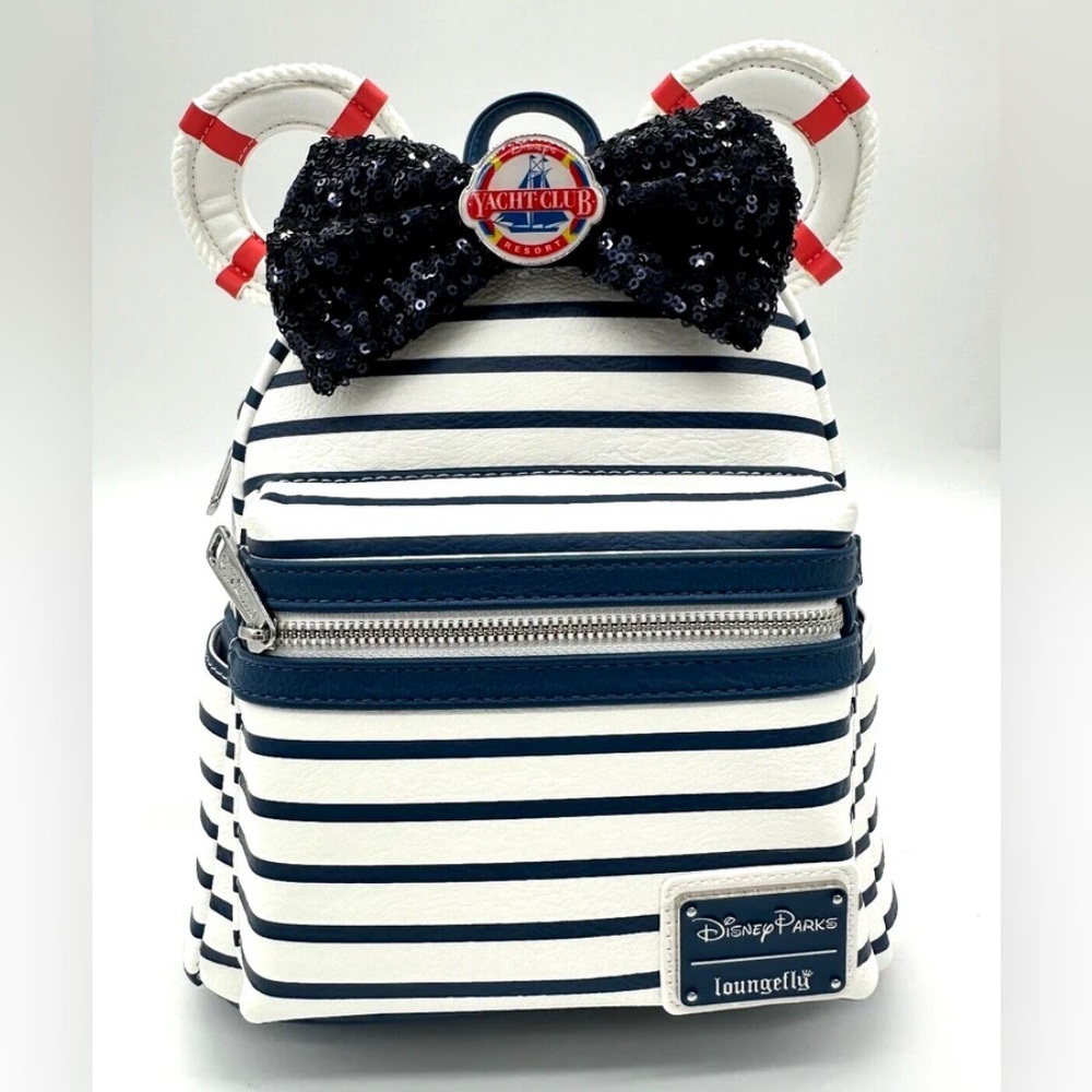 Disney Parks Yacht Club Resort Loungefly Mini Backpack Nautical Rope NWT…